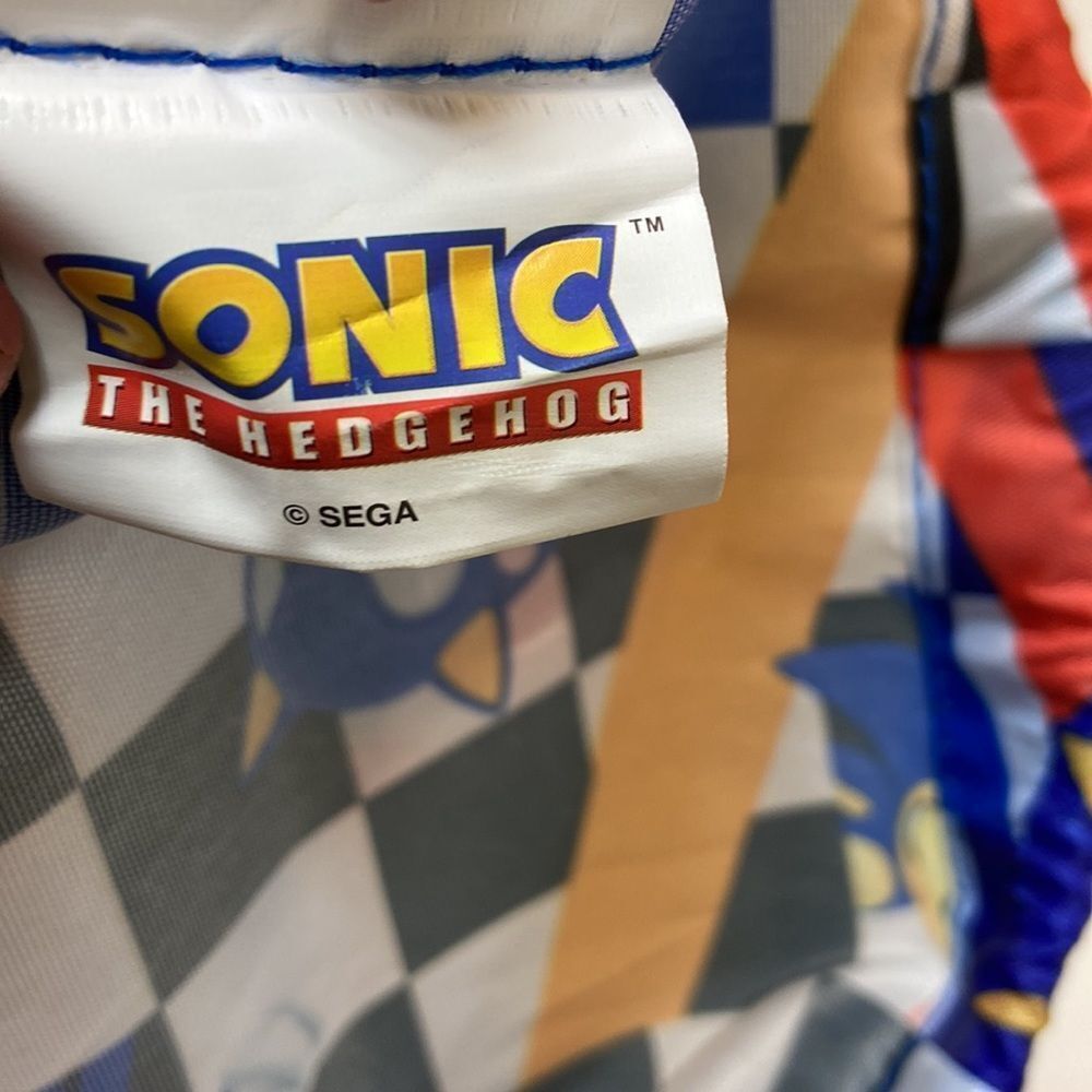 Sonic The Hedgehog Drawstring Plaid Backpack - image 3